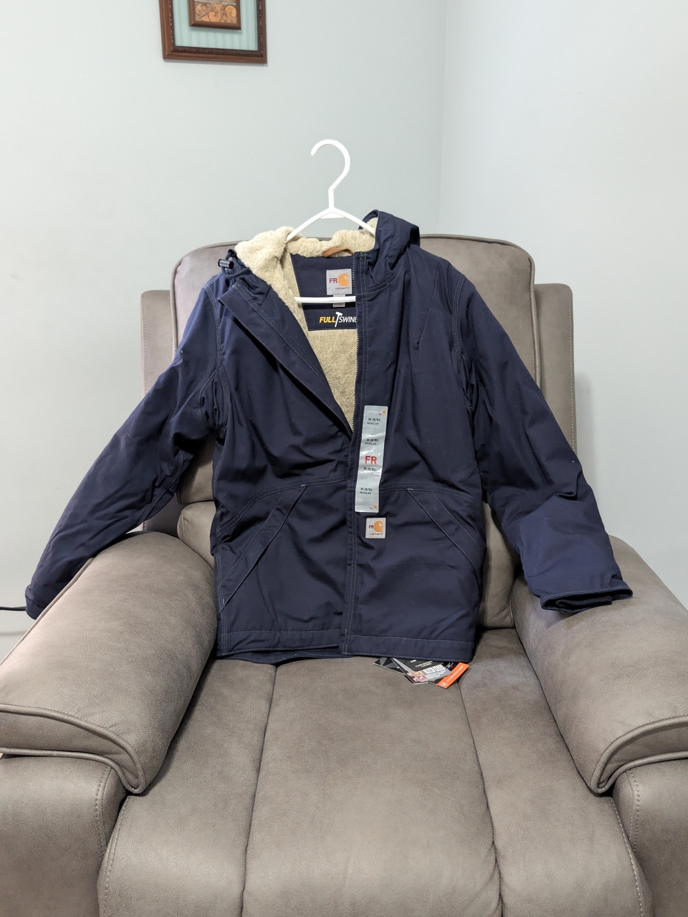 Carhartt WOMENS Navy Hooded Sherpa-Lined FR Jacket